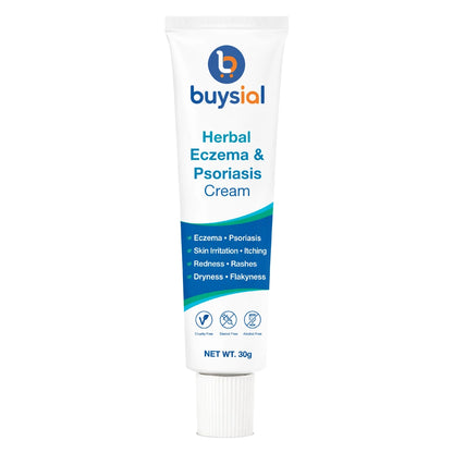 Buysial Herbal Eczema & Psoriasis Cream – Steroid-Free Relief for Itching, Redness & Dry Skin | 30g