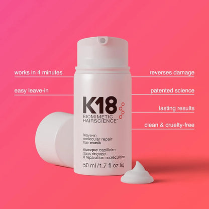 K18 Leave-In Molecular Hair Mask – Damage Repair Treatment