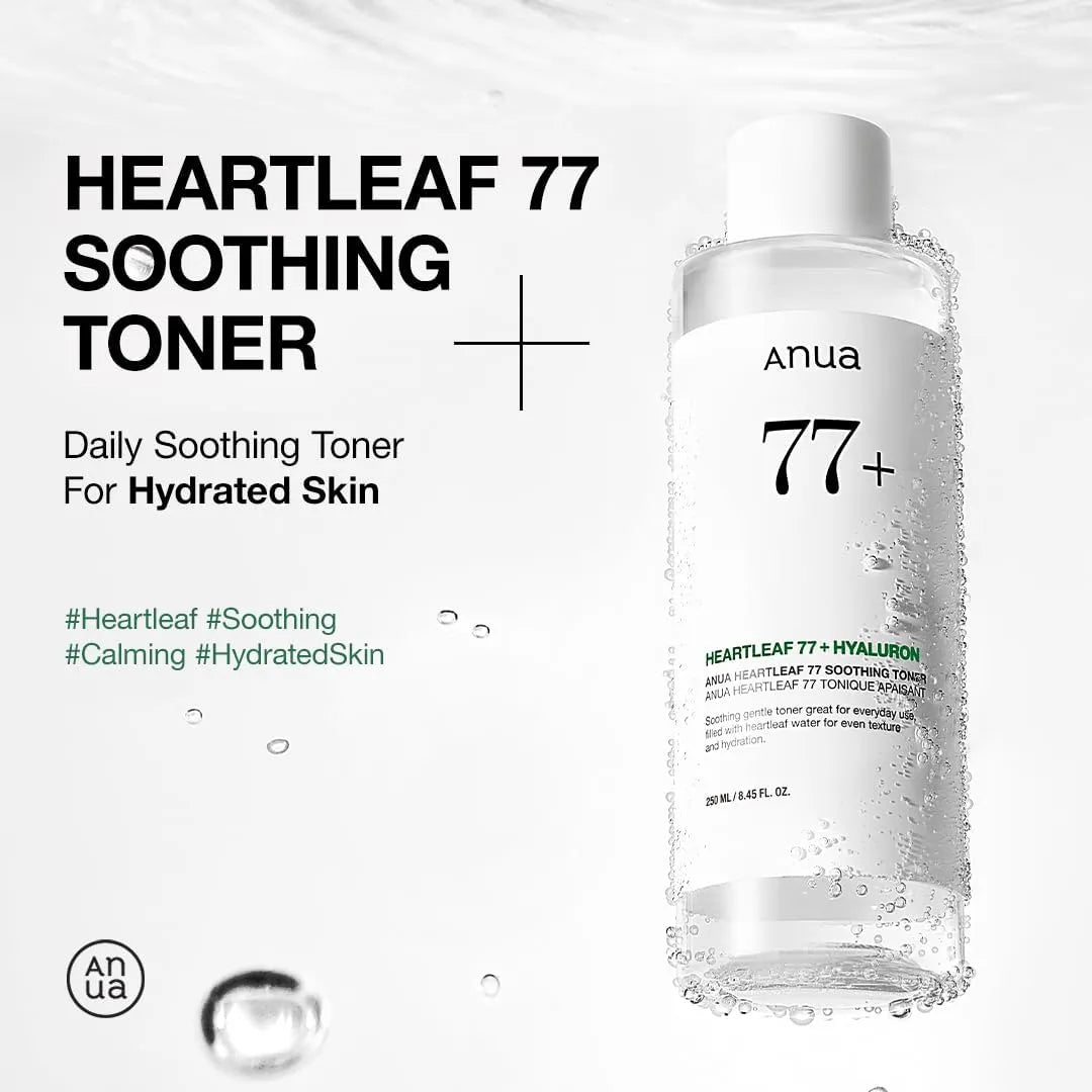 ANUA Heartleaf 77 Soothing Toner – Hydrating & Purifying Toner for Skin Trouble, pH 5.5 | Korean Skincare | 250 ml