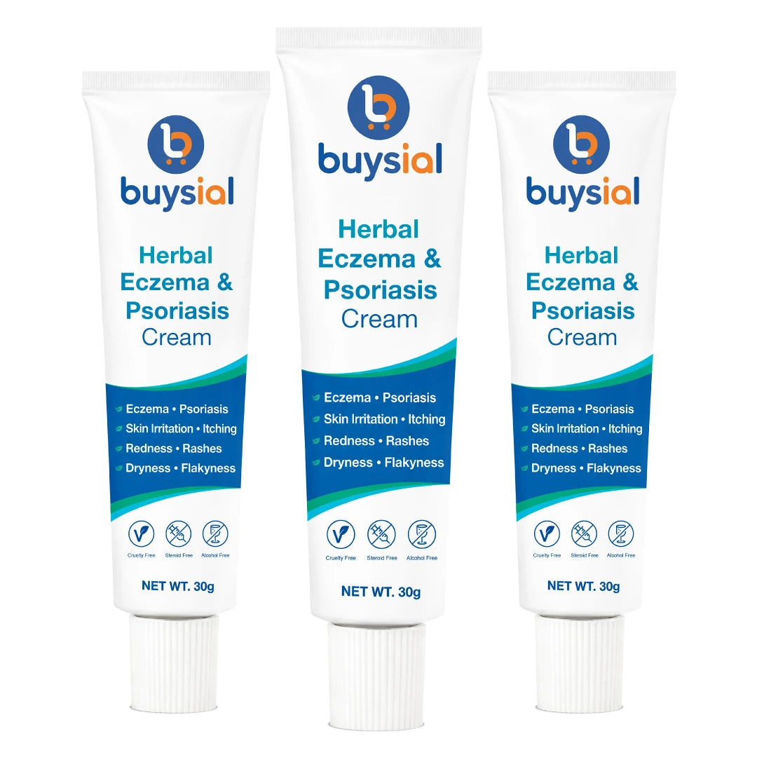 Buysial Herbal Eczema & Psoriasis Cream – Steroid-Free Relief for Itching, Redness & Dry Skin | 30g