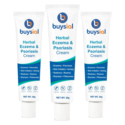 Buysial Herbal Eczema & Psoriasis Cream – Steroid-Free Relief for Itching, Redness & Dry Skin | 30g