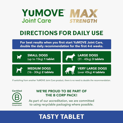 YuMOVE Max Strength Joint Supplement for Senior Dogs | 120 Tablets