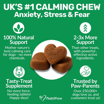 NutriPaw Calming Treats for Dogs – Anxiety & Stress Support, 120 Chews