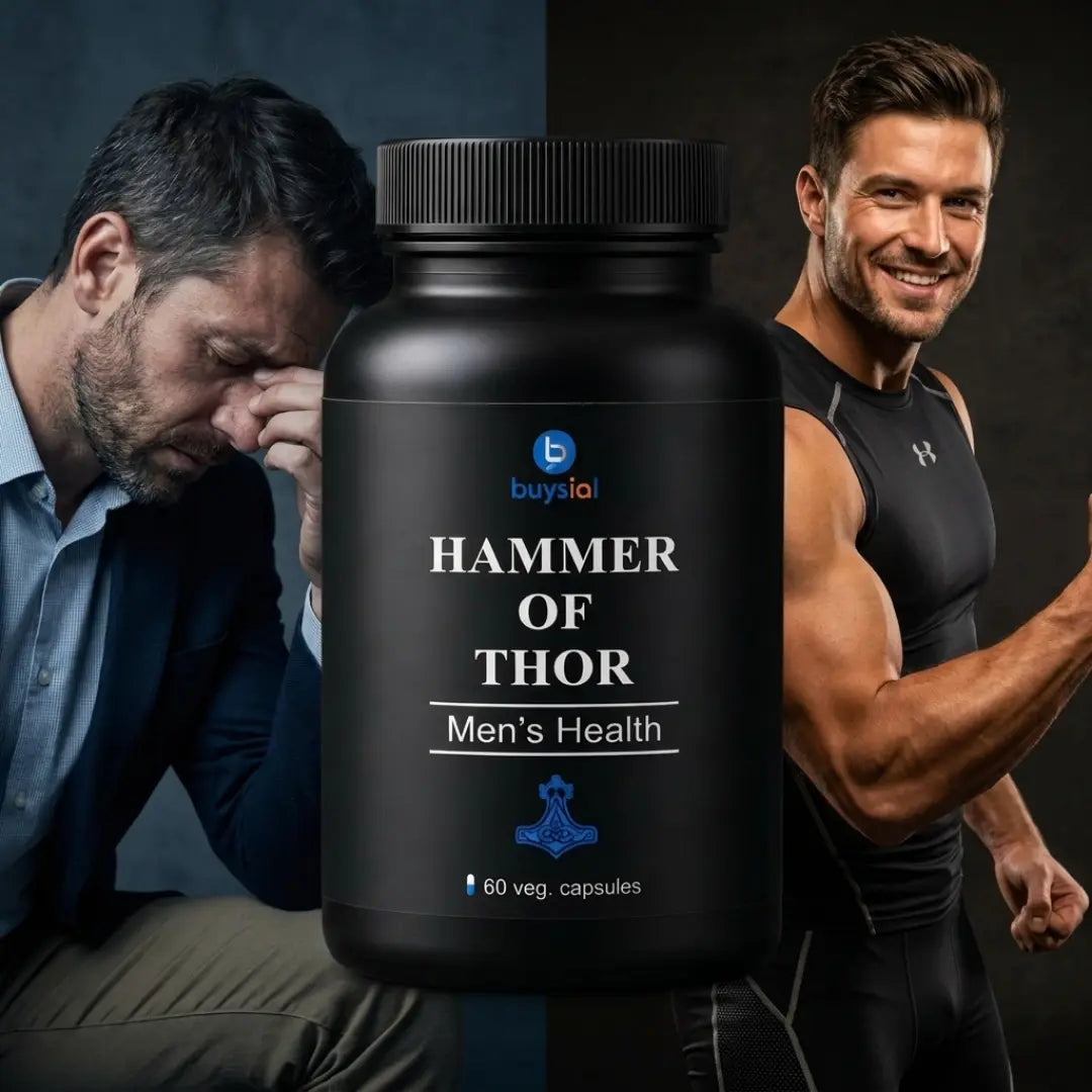 Hammer of Thor Men's Health Capsules – Natural Stamina, Strength & Vitality Supplement | 60 Veg Capsules | Herbal Performance Booster for Men