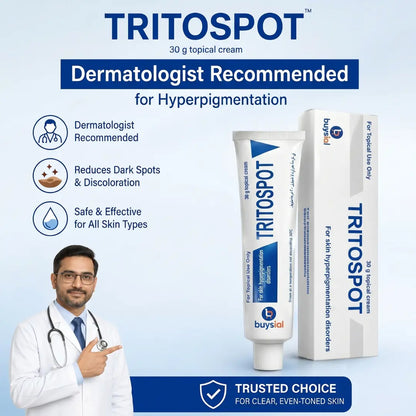 Buysial TRITOSPOT 30g Cream — Dermatologist Recommended for Hyperpigmentation, Reduces Dark Spots, Safe for All Skin Types